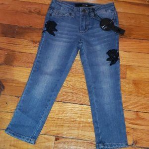 Joe's Skinny Jean's with floral applique size 5